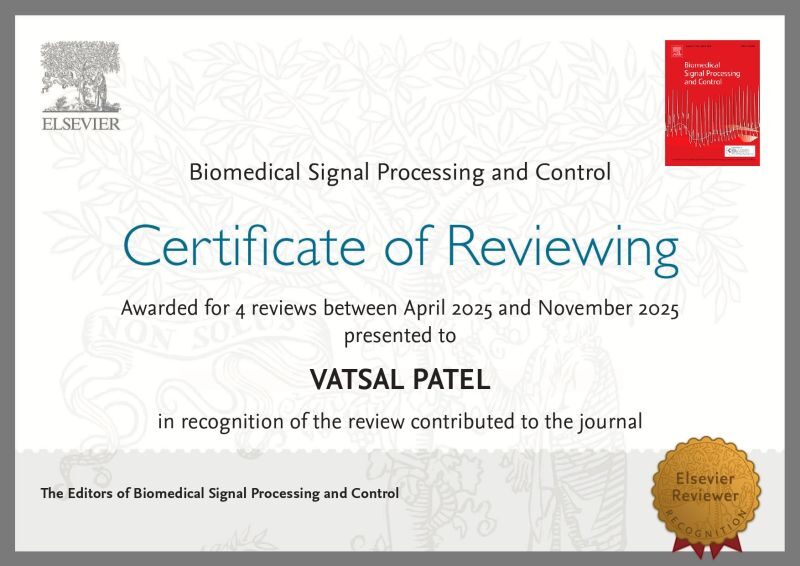 Peer reviewer certificate