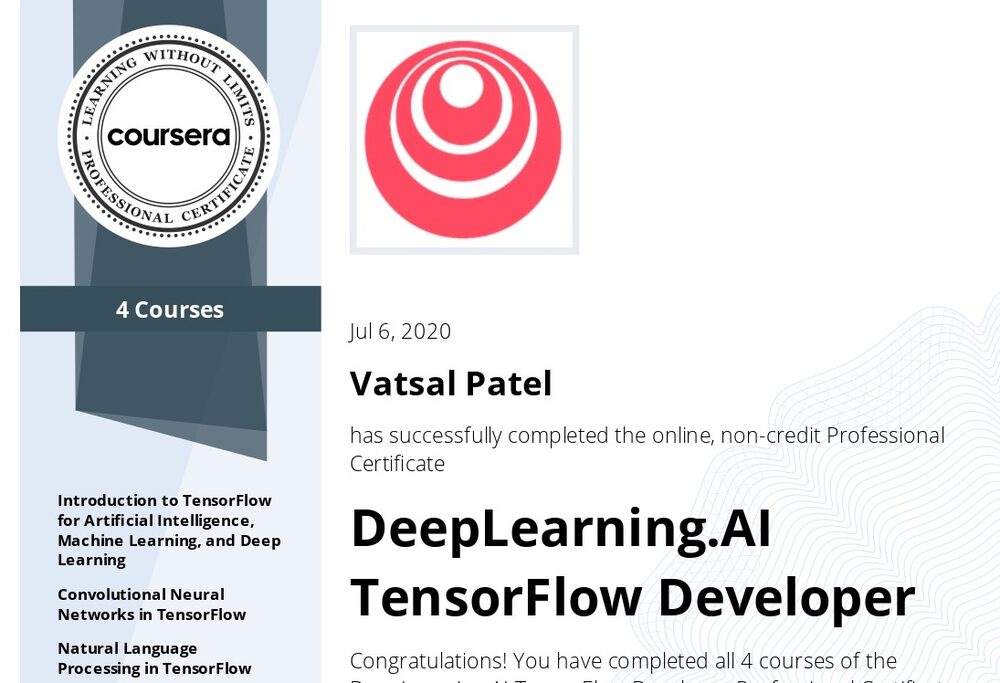 TensorFlow Developer certificate